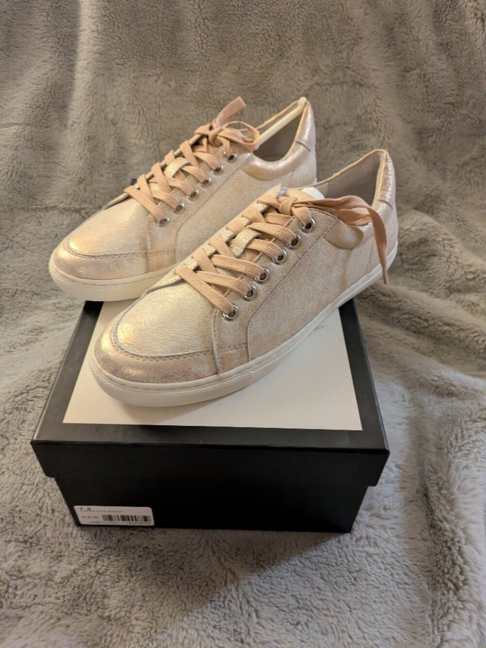 J/Slides Casper Shoe Gold Leather New in Box 7.5
